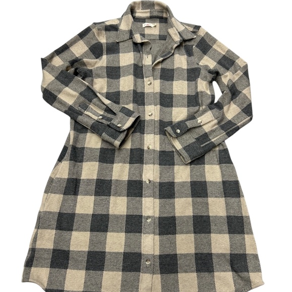 NWOT Faherty Plaid Dress Cardigan Long Shacket women's size M New without tag - Picture 1 of 4